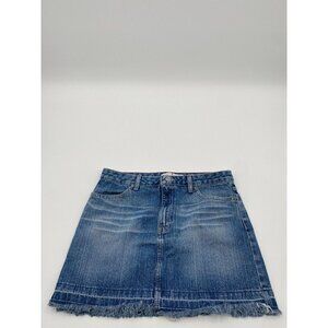 Tommy Hilfiger Denim Fringe Hem Mini Skirt Blue Women Size 8